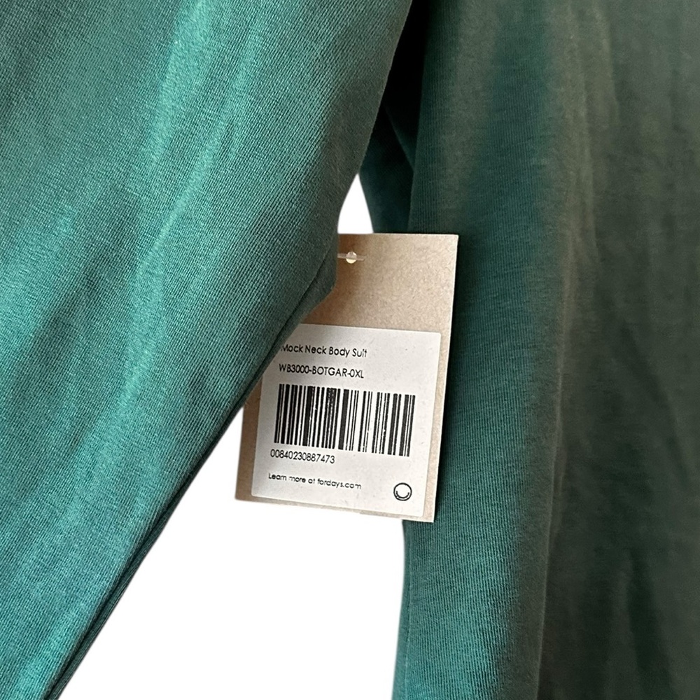 NWT Pact Dark Green Women's Bodysuit - Picture 5 of 9